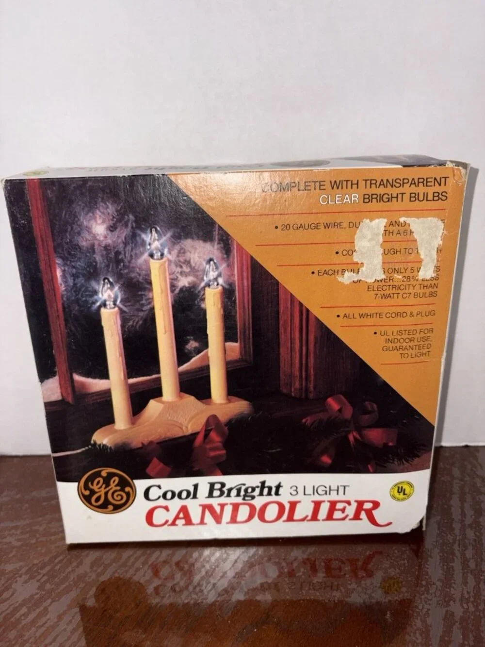 Vintage GE Three Light Candolier  Christmas Yuletide Electric Candolier